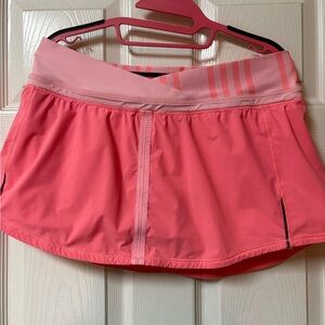 Lululemon 10 Run: Pace Skirt Pop Orange Bleached Coral Pink #363